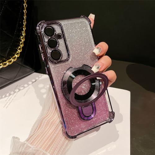 Coque Paillettes Samsung S23 Plus Violette Idéale pour les Appels Vidéo