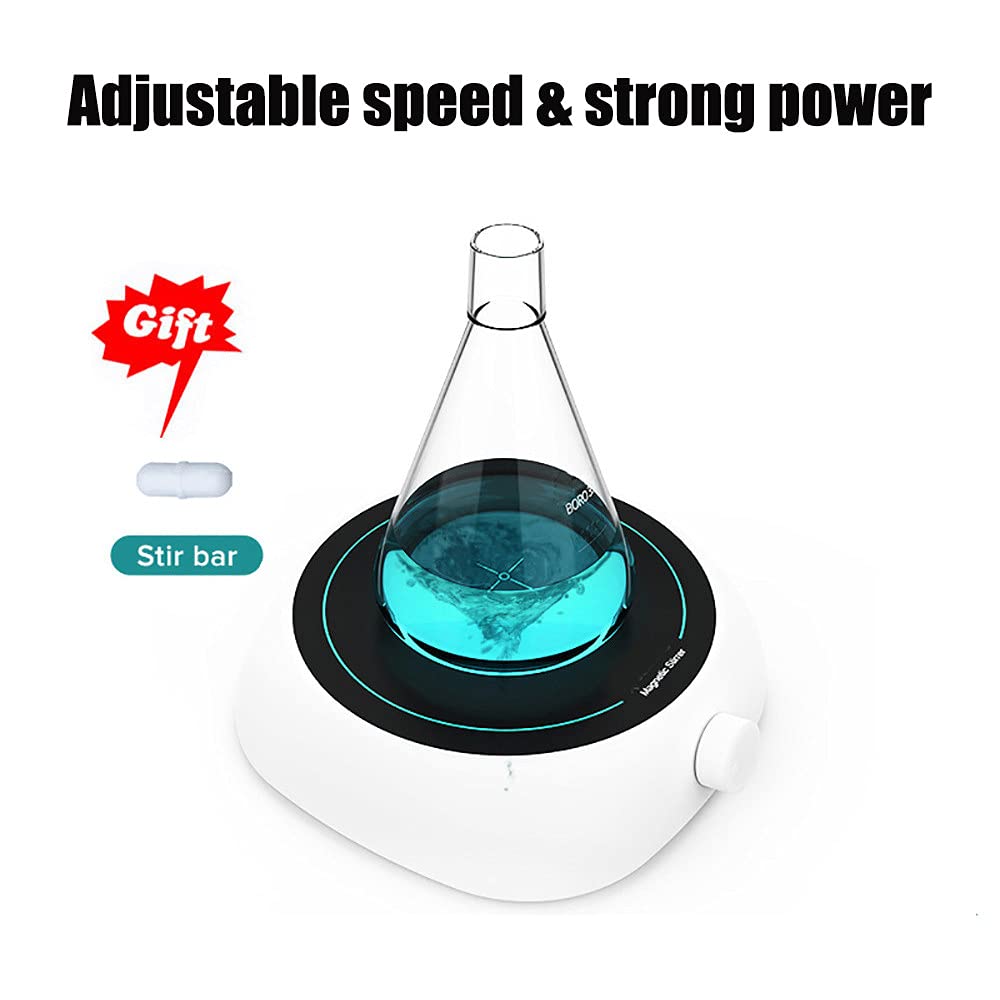 Agitador MagnéTico De Laboratorio, Mezclador Agitador MagnéTico Fuerte con Barra De AgitacióN Mini Mezclador Suministros De Laboratorio, 200-4000 RPM, Capacidad De AgitacióN De 2000 Ml