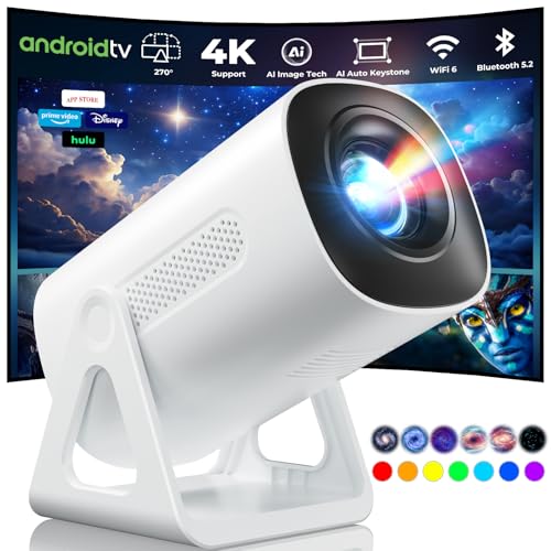 TransarJect Portable WiFi and Bluetooth Projector - 4K 1080P Supported Mini Movie Projector,...