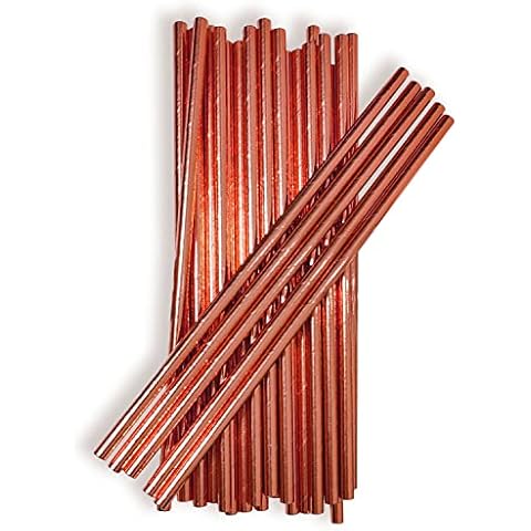 Rose Gold Disposable Paper Straws - 150 Pack Cover