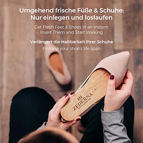 Zederna Cedar Wood Shoe Insoles for Men & Women, 3 Pairs of Foot Odor Eliminator Inserts, Very Effective Shoe Odor Remover, Against Sweaty Feet. Natural Cedar Soles, Foot Deodorant, US M5/ W6.5/ EU 37 - Thumbnail 5