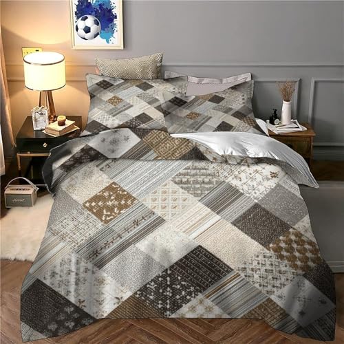 Tissu patchwork 3D imprimé drap de couette microfibre pour lit single - 6