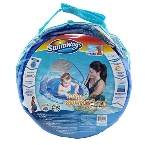 SwimWays Baby Spring Float Sun Canopy - Blue Sea Life - 9-24 Months