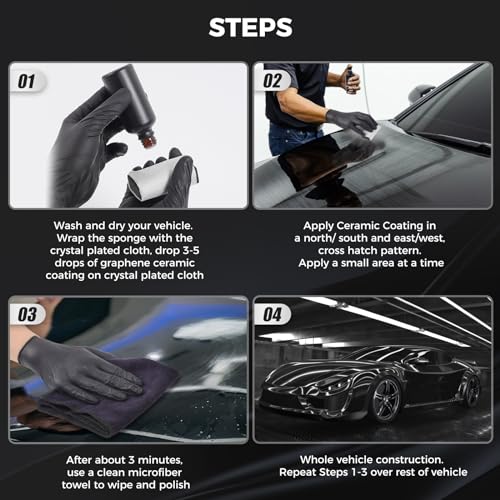 2024 Graphene Ceramic Coating Kit 10H High Gloss Extremely Hydrophobic Anti Scratch 10+ Years Protection Car Care Polish for Cars, Boats, Motorcycle & More - Image 6
