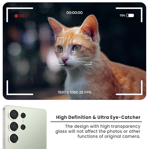 Image of FIRST MART Jude Green Camera Ring Guard Protector for Samsung Galaxy S25 Ultra | Tempered Glass with Metal Alloy Rings, HD Clear, Scratch Resistant, Case-Friendly | Pack of 1