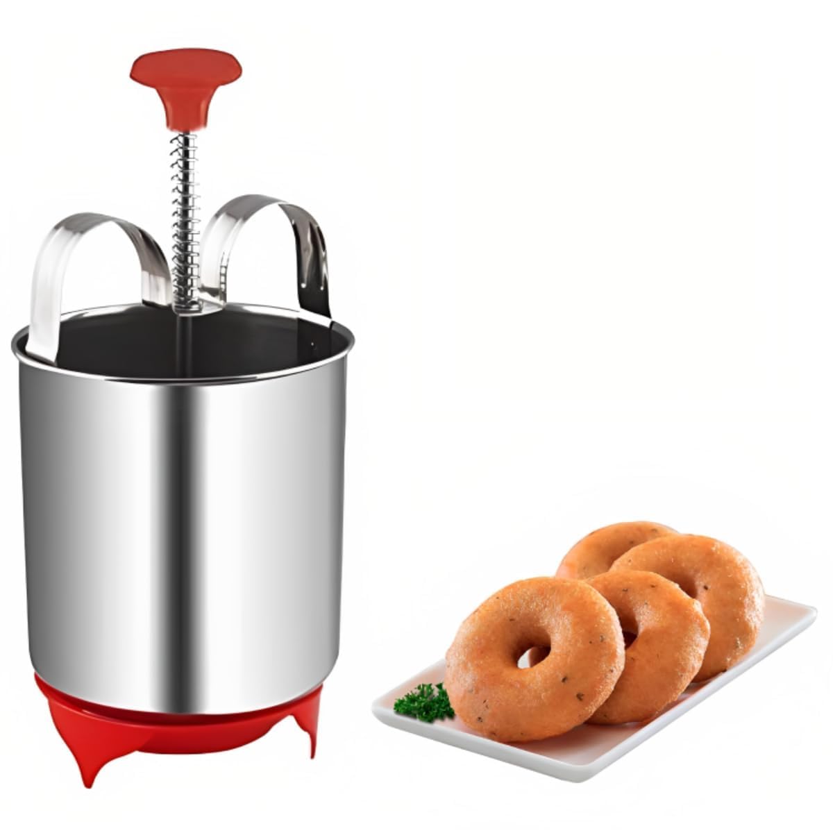 Stolplit Vada Maker with Stand, Heavy Stainless Steel Hygienic Mendu Machine for Home, Perfectly Shaped Menduwada for Kitchen, Maker, Uzhunnu Vada Maker,-image-40