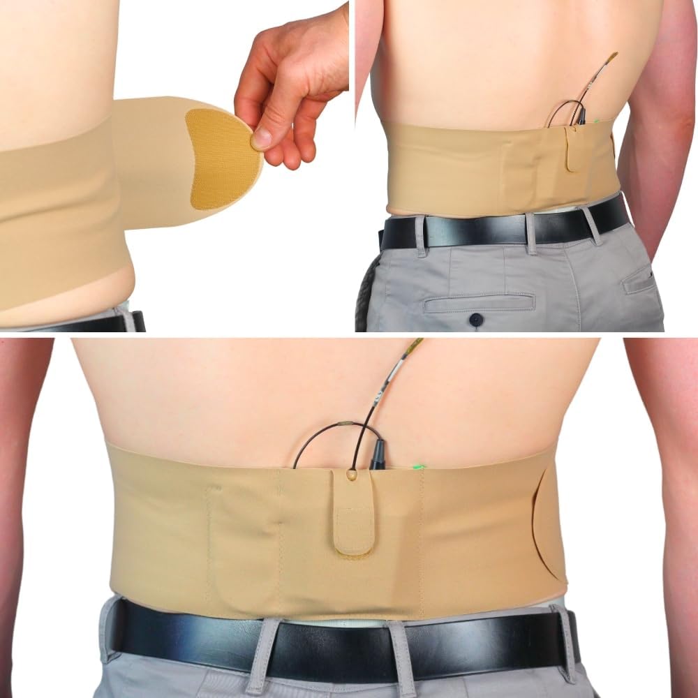 URSA Live Waist Strap - For Microphone Transmitters & Recievers. For use in Film/TV, Documentary, Theatre and Fitness Instruction (Beige, Medium)