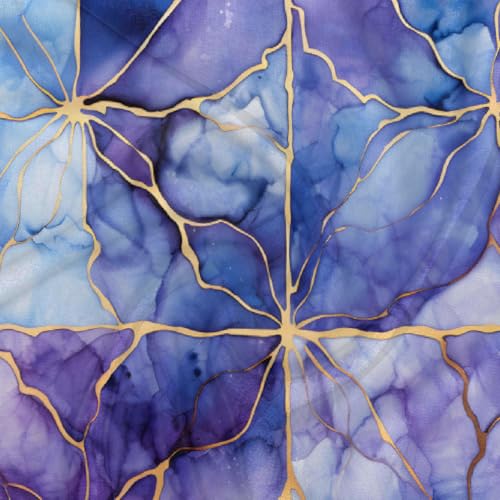Purple Blue Marble Floral Silk Scarf for Women Girls Hair Head Silk Scarf Square Purse Satin Scarves Bandana Wraps3