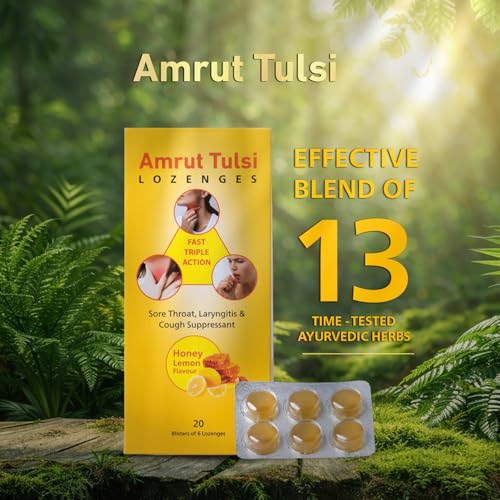 Image of Lozenges Honey Lemon Flavour | Herbal Throat Soother for Cough, Cold & Sore Throat | Pack of 12 (12 Strips)