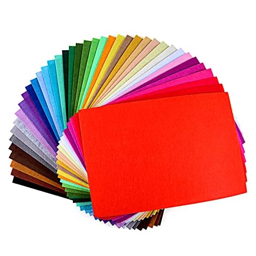 Fieltro para Manualidades,moinkerin 40 Piezas 20X30cm Fieltro Manualidades Hojas de Fieltro Telas para Trabajos Manuales de Bricolaje, Costura de Patchwork, Hojas de Fieltro y Manualidades