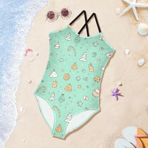 Cartoon Pattern Girls One Piece Swimsuits Quick Dry Beach Swimwear Bathing Suit3