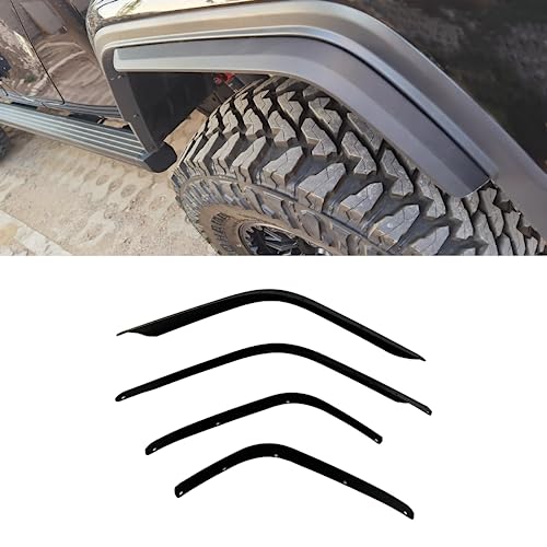 Fudatong Fender Flares on The Original Fender Flares 2018-2024 Je/ep Wrangler JL Models 4 Pack (Front & Rear) Installed on the original Fender Flares (Only Fit Low Clearance Fender Flares)