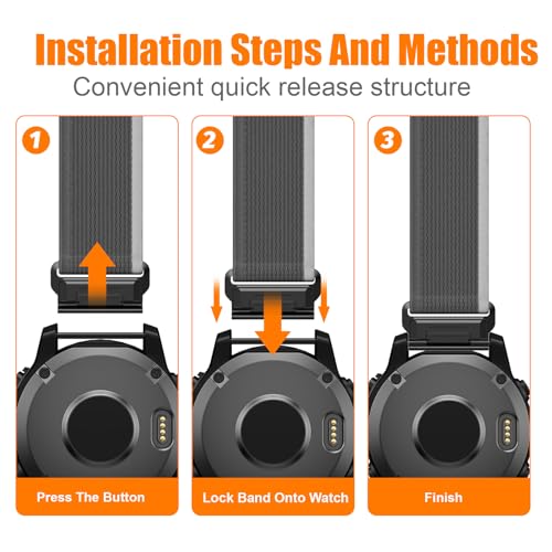 NotoCity for Garmin Feinx 6/6 Pro/5/5 Plus/7/7 Pro Strap, Quickfit 22mm for Garmin Fenix 8/8Pro 47mm, Epix 2 Strap - Image 4