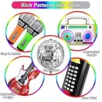 Amandir 80s 90s Theme Party Decorations, 90Pcs Balloon Garland Kit 6PCS Disco Ball Radio Boom Box Retro Mobile Phone Guitar Microphone Foil Balloons for Back to 80s 90s Hip Hop Birthday Supplies - Image 3