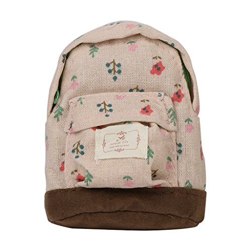 Preisvergleich Produktbild suoryisrty Mini Rucksack Stil Schlüsselanhänger Münze Geldbeutel Kartentasche Blume Münztüte Brieftasche