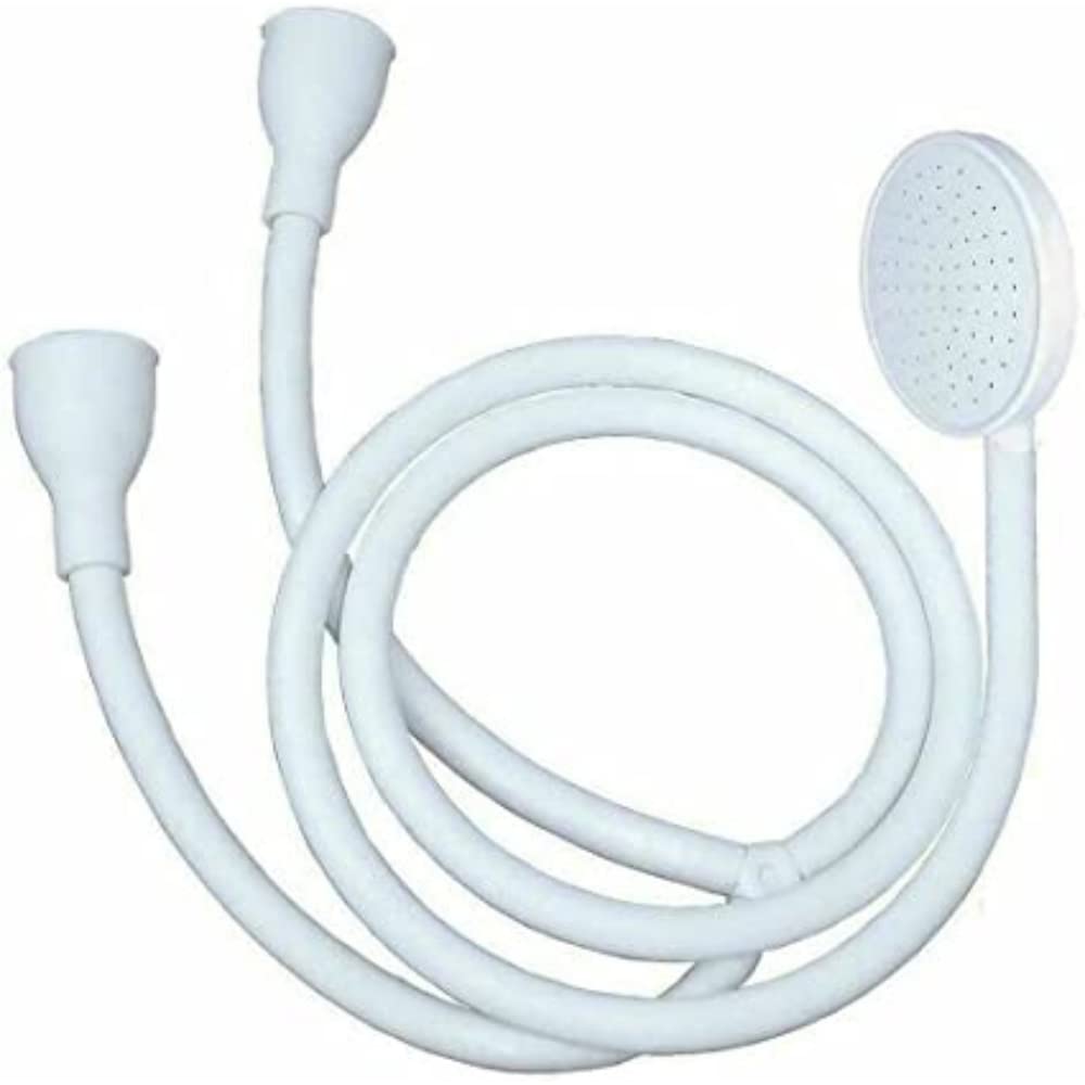 Double Tap Shower Spray Hose for Bath & Sink - Premium Shower Attachment with Push-on-Fitting for Round & Oval Taps