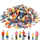 VICDUEKG 100 Pcs 1: 100 Scale Painted Miniature People Standing and Sitting Mini People Figures Tiny Model Train People Figurines for Architectural Project Dollhouse