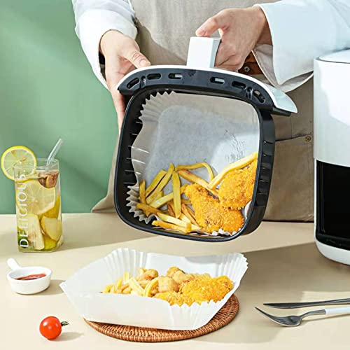 Forros de papel descartáveis para fritadeira de ar 50 peças, forros de fritadeira descartáveis antia