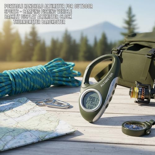 Dranvosk Digital Altimeter Barometer Thermometer for Hiking Camping Fishing - Portable Handheld Outdoor Sports Gear with Backlight Display,Car Travel Accessories - Thumbnail 5