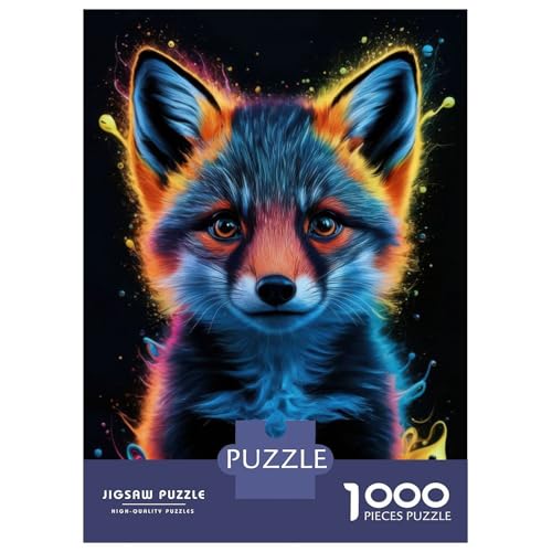 Rompecabezas de 1000 piezas Fox Baby para adultos con corte de precisión de 52x38 cm