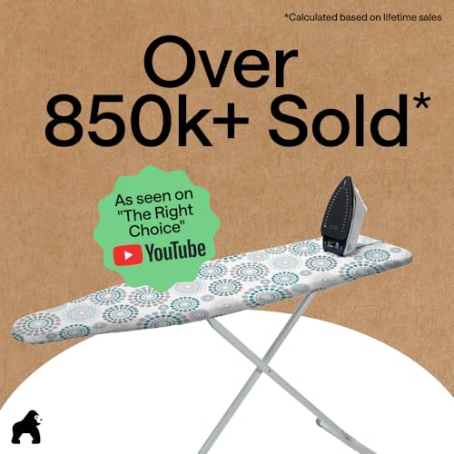 Image of Gorilla Grip Reflective Silicone Ironing Board Cover, 15x54, Fits Large, Standard Boards, Pads Resist Scorching and Staining, Elastic Edge Covers, Thick Padding, No Fasteners Needed, Turquoise Spiral