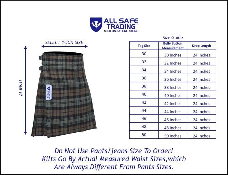 Image of 8 Yard Mens Kilt - Authentic Tartan Kilt for Men Highland Outfit for Weddings & Traditional Scottish Wear