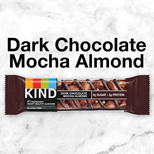 Image of KIND Nut Bars, Dark Chocolate Mocha Almond, 1.4 Ounce, 24 Count, Gluten Free, 5g Sugar, 5g Protein
