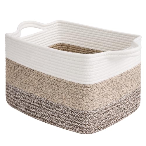 Goodpick Woven Storage Basket, 13"x10"x9" Cotton Rope Organizer for Dog