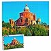 Italie Sanctuaire San Luca Bologne Puzzle pour Adultes 500 pièces Souvenir de Voyage en Bois 20,4 x 15 Pouces