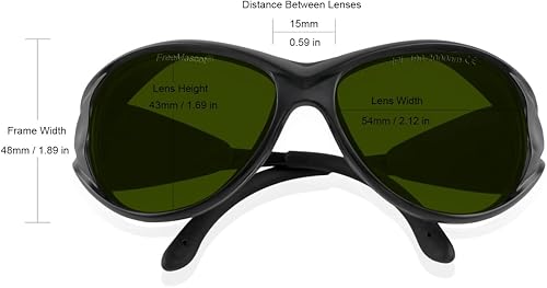 Miniatura 4 de FreeMascot IPL 190nm-2000nm láser gafas de seguridad para tratamiento de depilación láser Protección ocular (verde)