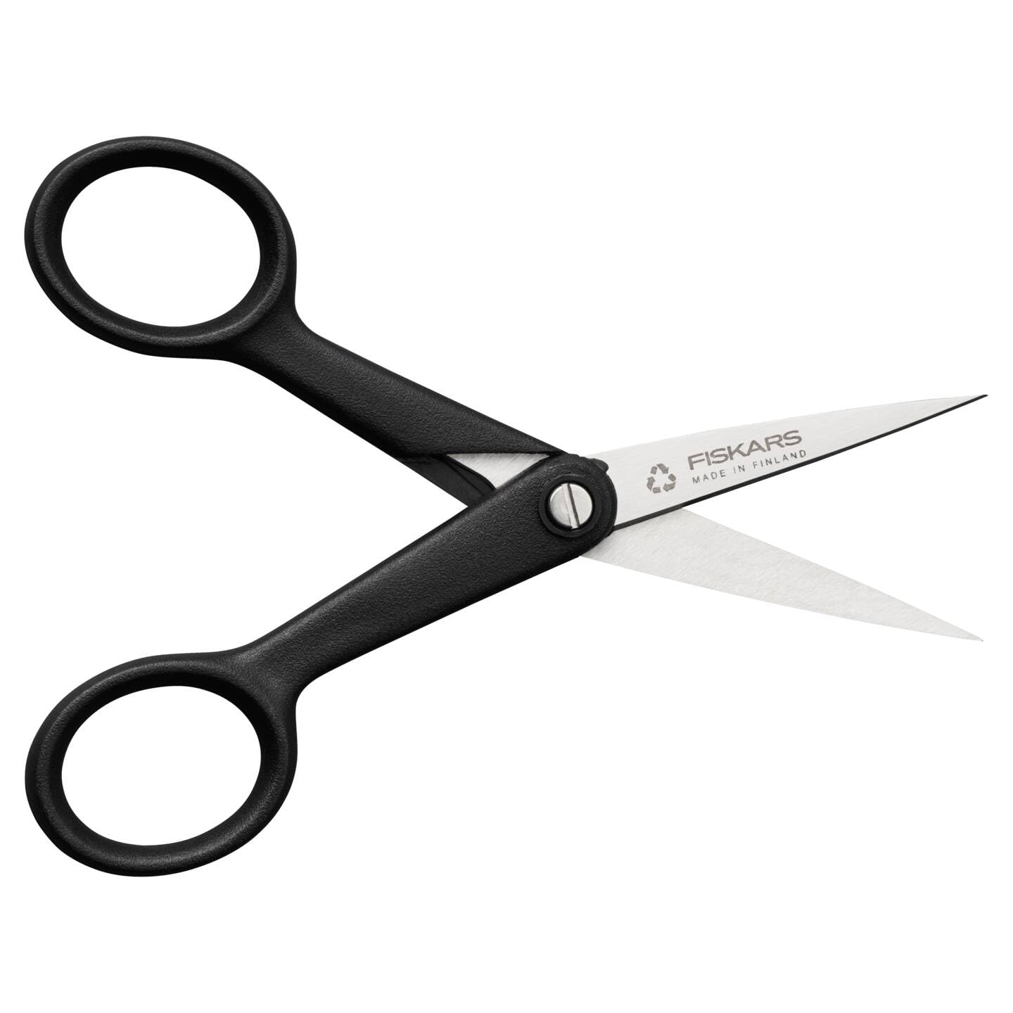 Fiskars Nożyce ręczne ReNew, długość: 12,4 cm, stal nierdzewna z recyklingu/plastik z recyklingu, funkcjonalny kształt, czarne, 1074541