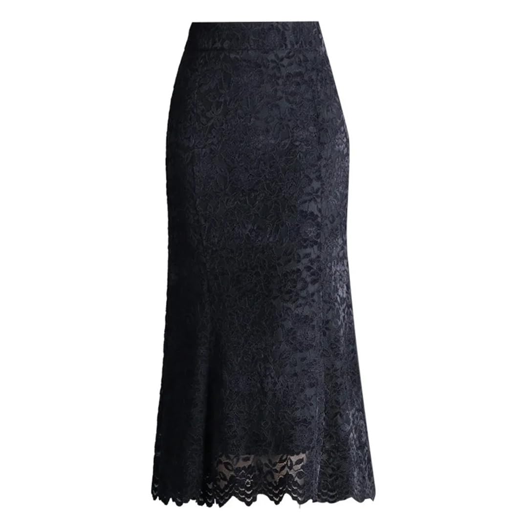 Pizzo Fishtail Midiskirt Donna Temperamento Borsa Hip Gonna Ufficio Signora One-Step Gonna Lunga