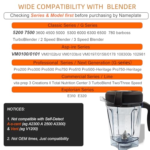 Recipiente licuadora 64 oz bajo perfil compatible 5200 miniatura 2
