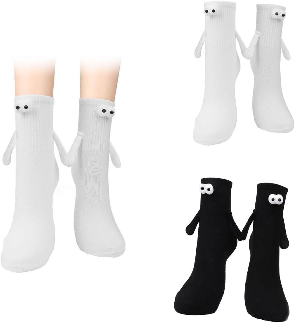 2 Pares Calcetines Magnéticos Pareja Novio Novia San Valentín Navidad