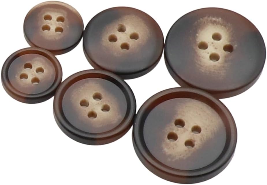 110 PCS Assorted Sewing Buttons, 4-Hole Rroud Resin Buttons for Clothing, Blazers, Suits & Coats | Decorative Buttons for Tailoring & DIY, 5 Colors, 3 Sizes (0.6 inch/0.8 inch/1 inch) image 5
