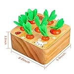 SKYFIELD-Carrot-Harvest-Game-Wooden-Toy-for-Baby-Boys-and-Girls-1-2-3-Year-Old-Educational-Shape-Sorting-Matching-Puzzle-Gift-Toy-with-7-Sizes-CarrotsGreat-Montessori-Toy-for-Toddlers-1-3