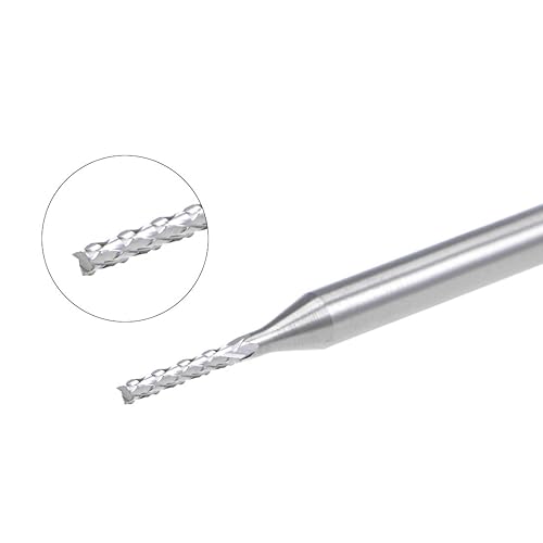 Miniatura 3 de uxcell 10 Uds 0.047 in Carburo End Mill Grabado Fresa Fresa CNC Router Bits para máquina PCB, vástago de 18"