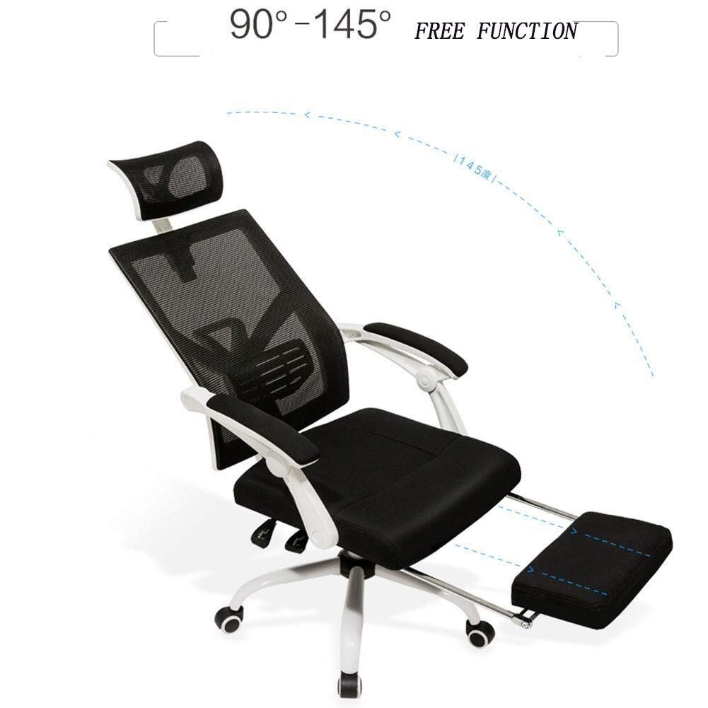 Amazon.co.jp: 背もたれ付きメッシュオフィスチェア、フットレスト