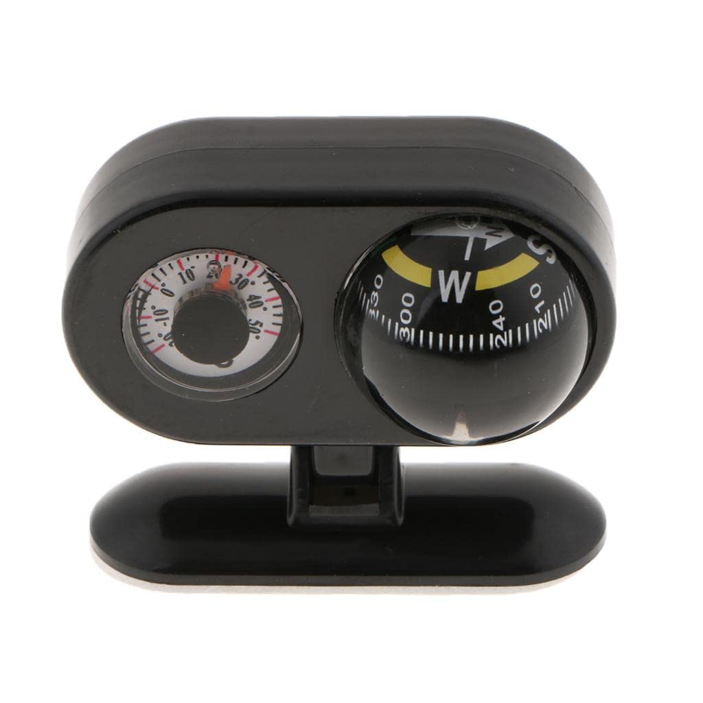 Two in One Car Compass with Thermometer for Car Interior Decoration Black-image-18