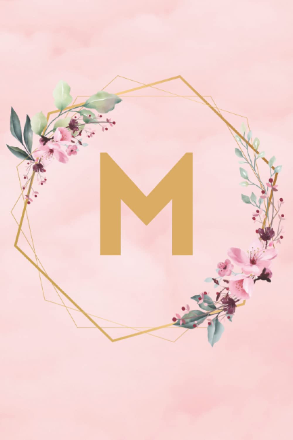 Letter M Notebook: Initial M Monogram lined journal, 120 pages, Personalized Lined Glossy Notebook