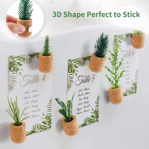 Imanes decorativos de plantas suculentas para refrigerador miniatura 4