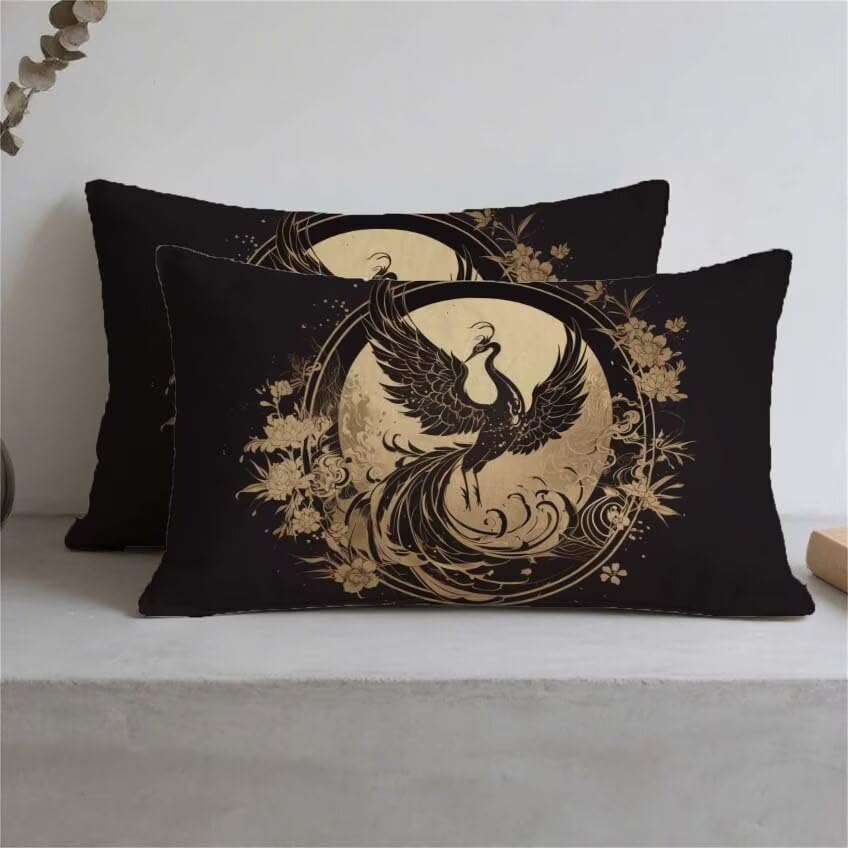 Housse de coussin rectangulaire lin doré 70x90cm de luxe