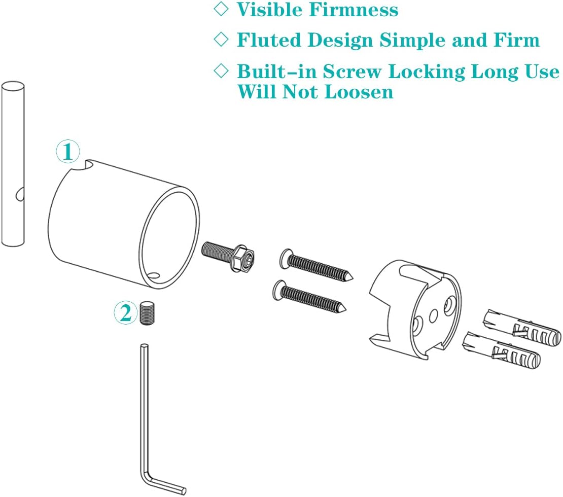 RANDOM Matte Black Towel Hooks 2 Pack 304 Stainless Steel Towel Rack Robe Hook for Bathroom Kitchen Hardware Accessories Wall Mounted Contemporary Style 96068-8MB. image 4