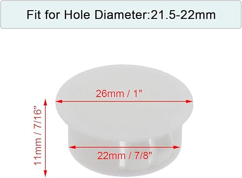 Miniatura 32 de 60 tapones de plástico blanco de 0.394 in (3/8 pulgadas), tubo de orificio de bloqueo a presión, tapas de extremo de inserción de tubería