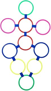 Hopscotch Ring Set, with 10 Hoops and 10 Connectors, for Indoor/Outdoor Portable Fun Conditioning Agility Training (Size : 28cm)