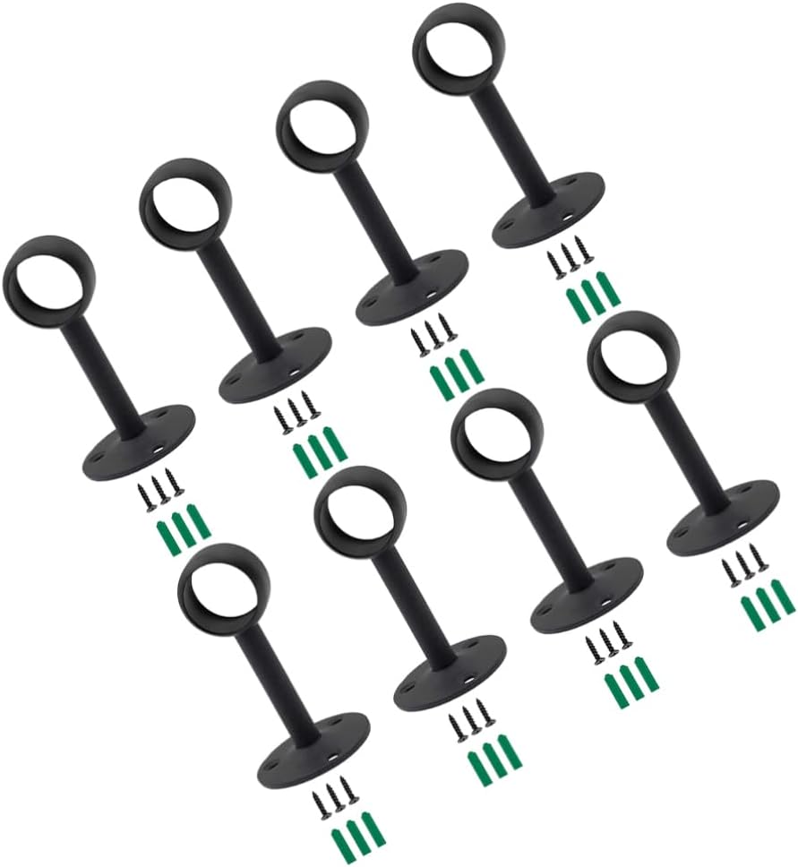 balacoo 16pcs Curtain Rod Ceiling Mount Bracket Drapery Rod Holders for Easy Installation Living Room Bedroom and Office Decor