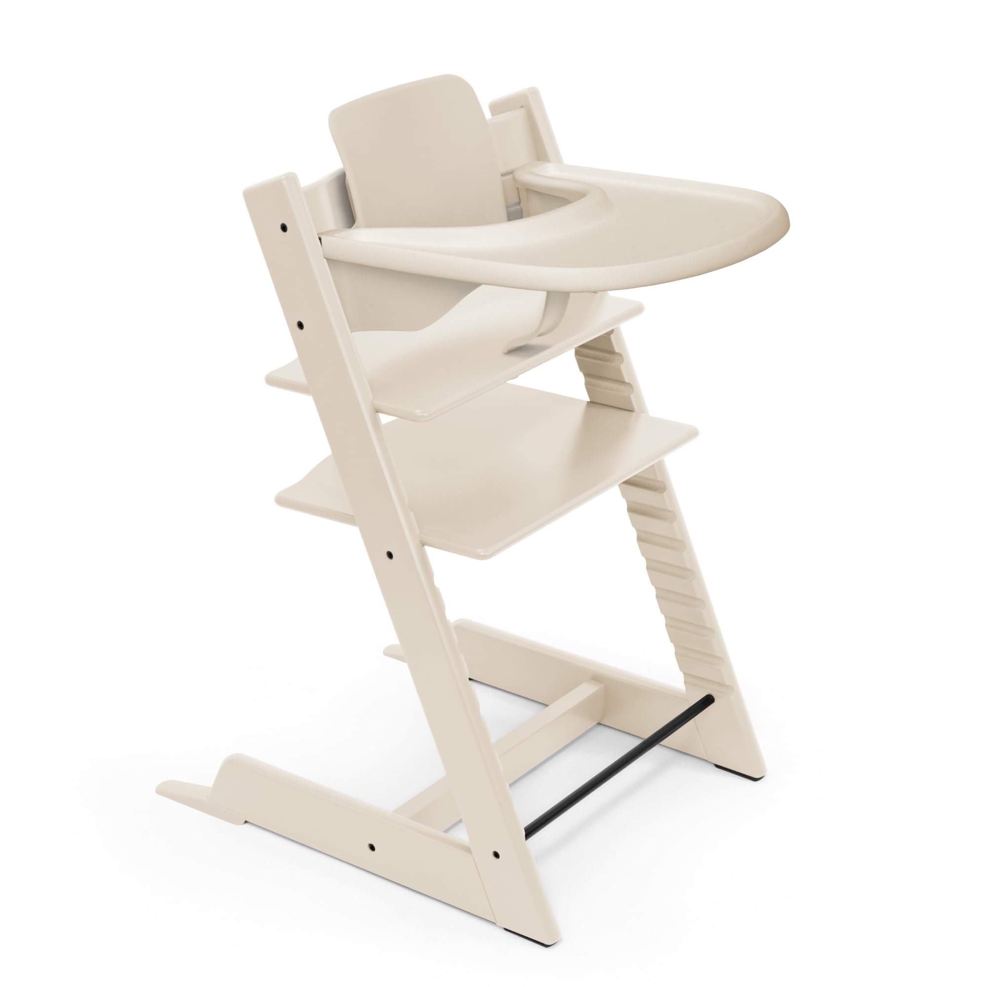Seggiolone Stokke Tripp Trapp (Vanilla White) con vassoio Stokke (Vanilla White) - Include sedia Tripp Trapp, Baby Set 2 per bambini da 6 a 36 mesi - Regolabile e facile da pulire