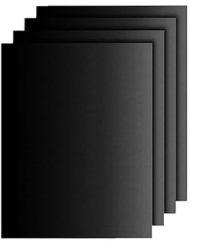 Grill Mat Set of 4-100% Non-Stick BBQ Grill Mats, Heavy Duty, Reusable, and Easy to Clean - Works on Electric Grill Gas Charcoal BBQ - 15.75 x 13-Inch, Black