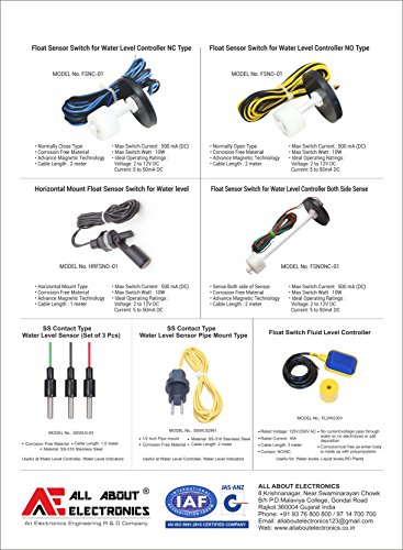 Image of Float Sensor Switch (Water Level Sensor) for Water Level Controller Both Side Sense