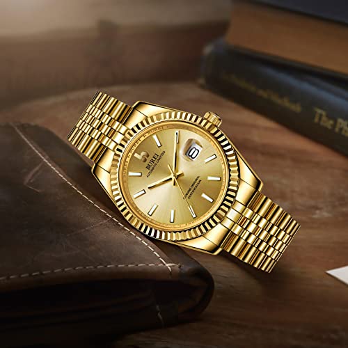 Image of BUREI Men's Classic Luxury Watch Stainless Steel Waterproof Machine Watch Fashion Double Watches Date Sapphire Crystal